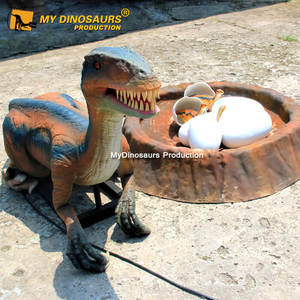 Mi <span class=keywords><strong>DINO</strong></span> AD211 Jurásico Animatronic dinosaurio Velociraptor realista con bebé <span class=keywords><strong>Dino</strong></span> y huevos - Product Image 1