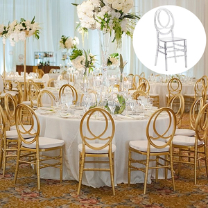 Sillas Tiffany Apilables de Resina Dorada para Bodas, Eventos de Hotel y Fiestas, Venta al Por Mayor - Product Image 1