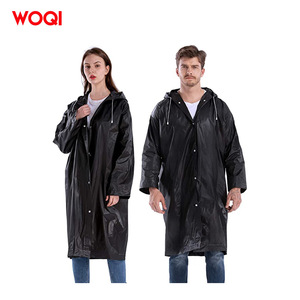 Imperméable pour adulte WOQI, réutilisable, en plastique EVA, poncho de voyage pour une personne, noir, gris, blanc, jaune, bleu lac, violet, magenta - Product Image 3