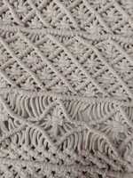 Housse de coussin carrée bohème en macramé de coton, faite à la main, avec pompons ajustables, 3 mm, écologique, diamètre 400 mm, Basantpriya