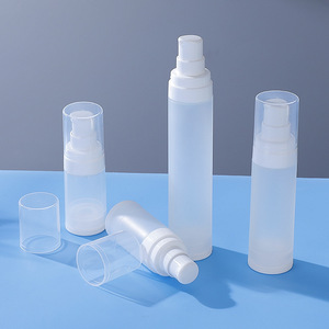 <b>Vacuum</b> Dispensing Bottles 15ml 30ml 50ml PP Material Frosted Finish Airless <b>Pump</b> Emulsion Lotion Bottle Cylinder Shape - Product Image 2