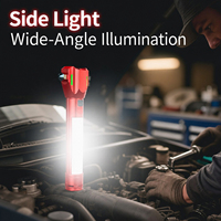 Lampe torche laser blanche multifonctionnelle avec marteau de sécurité, boussole, aimant, alarme SOS et brise-vitre de secours pour voiture
