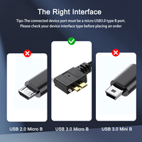 Cable USB 3.0 de 3.3 Pies, Tipo A Macho a Micro B Macho, Ángulo Recto de 90 Grados, Material de PVC, Conductor de Cobre Puro Blindado para Computadora/Impresora