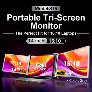 14 inch Plug and Play 1200P IPS <strong>Panel</strong> Hung on Laptops with Expandable Bracket Portable Triple-screen Monitor for <strong>Notebooks</strong> - Product Image 2