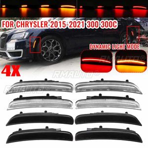 4 pièces, feux de position latéraux dynamiques avant et arrière, rouge ambre, LED, clignotants, feux de signalisation pour Chrysler 300 2015 2016 2017 2018 - Product Image 1