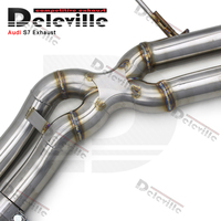 Silencieux arrière OEM pour Audi S6/S7 C7 4.0T 2013-2018 Système d'échappement en acier inoxydable Valve à vide X Tubes intermédiaires
