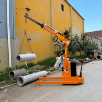 Grue mobile électrique complète de 2 tonnes à commande directe d'usine, grue d'atelier hydraulique non rotative avec flèche télescopique de 5,0 m, équipement de levage