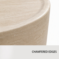 Table basse en travertin blanc minimaliste moderne, durable, écologique, pour salon, hôtel, pierre naturelle, style Wabi-sabi français