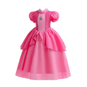 Vestido de princesa para niños, traje de fiesta de Navidad de Halloween, disfraces de Super Brothers Peachs Rosalina para niñas - Product Image 4