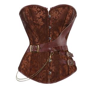 Corsets <span class=keywords><strong>Pirate</strong></span> Vintage pour femmes Bustier en cuir Steampunk <span class=keywords><strong>Corset</strong></span> boucle Korsett pour carnaval fête Clubwear Costumes d'halloween - Product Image 1
