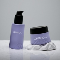 Luxe 100ml 120ml vide violet Lotion soin de la peau pompe pulvérisateur emballage 30g 50g verre crème pot cosmétique cils sérum bouteille ensemble
