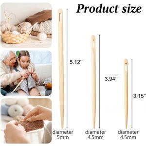 Aguja de Nalbinding Tizee de 13 cm, 10 cm, 8 cm, herramienta de punto de bambú para tejer a mano, coser y hacer crochet. - Product Image 5
