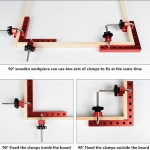 Pince <span class=keywords><strong>de</strong></span> fixation d'angle droit en alliage d'aluminium pour le travail du bois, outil <span class=keywords><strong>de</strong></span> menuisier DIY OEM, bloc en L, garantie 1 an - Product Image 3