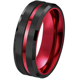 Bagues personnalisées en <span class=keywords><strong>aluminium</strong></span> vert de Cheng Jewelers, incrustation de tungstène noir plaqué 8 mm, bagues de combat vertes pour hommes - Product Image 6