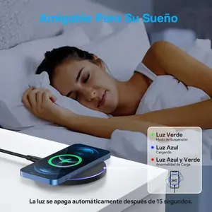 Cargador de Coche Inalámbrico de Carga Rápida de 15 W, Bivolt, Cable de 1 m, 1 Hora, Compatible con iPhone/Samsung/Huawei/Xiaomi, Protección Contra Sobrecargas - Product Image 3