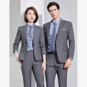 Uniforme de travail pour banque, bureau, enseignement, professionnel, homme, femme, couleur unie, sur mesure, robe de banque, veste, manches longues, costume - Product Image 1