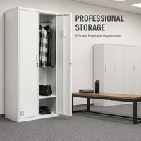 Armoire métallique grande capacité pour rangement de vêtements, idéale pour vestiaire d'entreprise et casier de personnel