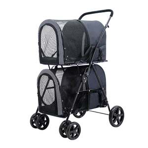 Grande <span class=keywords><strong>Poussette</strong></span> de Voyage de Luxe à 4 Roues Double <span class=keywords><strong>Poussette</strong></span> pour Animaux de Compagnie pour Chats Chiens - Product Image 5