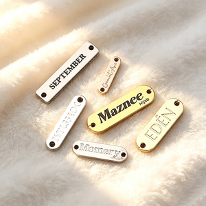 Custom Manufacture Metal Logo <b>Tags</b> Private Brand Sew-on Labels Accept Custom Design Metal <b>Name</b> Badges for Garment & Luggage - Product Image 1