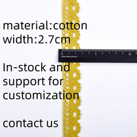 Dentelle en coton ajourée vintage de haute qualité OEM, garniture en dentelle douce au crochet pour vêtements