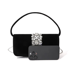 Bolso de Mano de Diseño Bell, de Alta Gama, de Terciopelo Cuadrado, con Brillantes y Diamantes de Imitación, Elegante, para Damas, para Bodas y Banquetes, Personalizado, de Lujo - Product Image 1