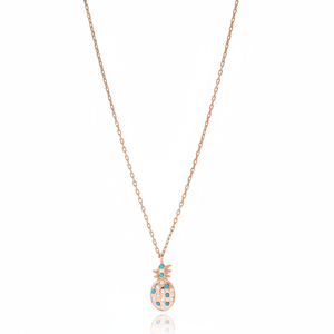 Pineapple Charm Design Engagement Wedding Party Dainty Trendy Women's <b>Necklace</b> Turkish Wholesale Handmade 925 Sterling Silver - Product Image 2