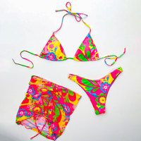 Maillot de bain femme brillant Bikini Micro haut à licou G-String ensemble Terry Bikini avec jupes assorties maillot de bain maillots de bain