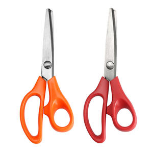 Tijeras de sastre de acero inoxidable en forma de V, color negro y naranja, tijeras manuales versátiles para cortar telas, para uso en costura y manualidades - Product Image 1