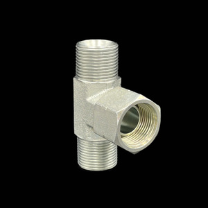 Raccord de compression en acier au carbone de norme britannique, pièces hydrauliques, extrémité intermédiaire, filetage interne mobile, té hydraulique - Product Image 2