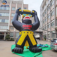 Ballon gonflable géant noir de la publicité de gorille de haut de 6m avec la bannière détachable