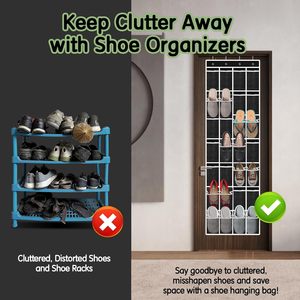 28 Pocket Over The Door <b>Shoe</b> Organizer Breathable Mesh Hanging <b>Storage</b> Rack For Closet <b>Space</b> <b>Saving</b> <b>Shoe</b> Rack - Product Image 4