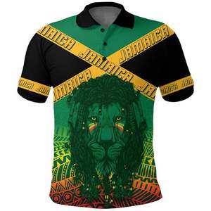 Sublimación impresa Día DE LA Independencia de Jamaica Polo Jamaica Lion Roar Polo con estilo salvaje Dropshipping OEM ODM - Product Image 5