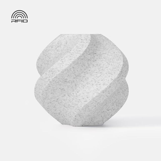 Bambu Original Marble Textured PLA 3D Printer Filament 175mm RFID Bambu Lab X1/P1/A1 Series 1KG (22lbs) White Marble 13103