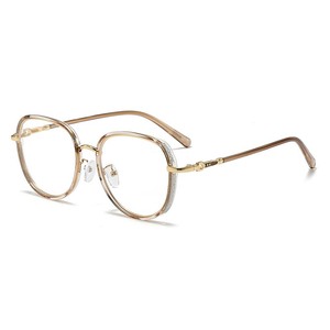 <span class=keywords><strong>Lunettes</strong></span> Rétro Européennes et Américaines Scintillantes Anti-Lumière Bleue pour Femmes, Monture Ovale Large Amincissante, Verres PC pour un Look Naturel - Product Image 4