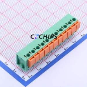 JL142V-50811GA1 Spring Terminal Block Through hole Component (THT),P=5.08mm Connector 1x11P 5.08mm Green Through Hole - Product Image 1