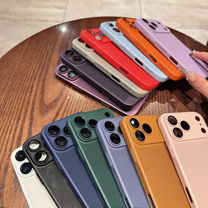 Funda con disipación de calor y acabado de piel, apta para iPhone 17, con protector de lente 16, cubierta protectora rígida anticaída. - Product Image 2