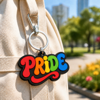 Porte-clés en caoutchouc souple à motifs lettres, vente chaude, breloques de sac en gros, cadeau souvenir, porte-clés colorés, porte-clés personnalisés en PVC de dessin animé