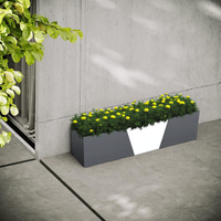 En gros Durable Grand Extérieur En Fer Galvanisé Jardinière Motif Carré Rectangulaire Pots De Plantation pour La Maison Jardin Fleur