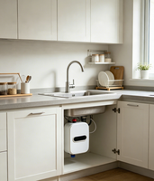Chauffe-eau électrique instantané sans réservoir 3500W, élément chauffant en acier inoxydable, affichage numérique, boîtier en plastique, extérieur, anglais