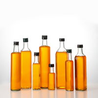 250ml 500ml 750ml rond carré vert foncé huile d'olive bouteille en verre cuisine verre cuisson bouteille d'huile d'olive