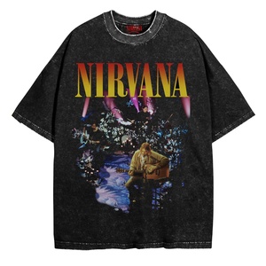 เสื้อยืดสไตล์พังก์ทรงหลวม พิมพ์ลายดิจิตอล บาติก วินเทจ ลุคซีดจาง สำหรับวงร็อค <span class=keywords><strong>Kurt</strong></span> <span class=keywords><strong>Cobain</strong></span> - Product Image 4