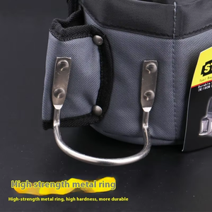 Sac de ceinture multifonctionnel en toile épaisse, sac à outils suspendu, rangement portable, sac à outils résistant à l'usure pour électricien - Product Image 5