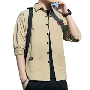 <span class=keywords><strong>Camicia</strong></span> Casual da <span class=keywords><strong>Uomo</strong></span> in Stile <span class=keywords><strong>Giapponese</strong></span> 100% Cotone con Maniche a Lunghezza Media, Produzione OEM Personalizzata - Product Image 4