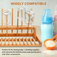 100% bambou bio fait à la main pliable bébé bouteille de lait séchage stockage propre support organisateur pour comptoir de cuisine