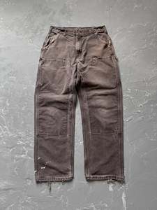 Custom <strong>Vintage</strong> Men's 100% Cotton Acid Washed <strong>Cargo</strong> <strong>Pants</strong> Double Knee Work Jeans Loose Fit Mid Waist Casual Carpenter <strong>Pant</strong> Style - Product Image 3