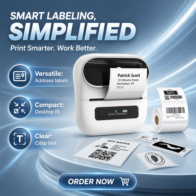 Label Maker Phomemo M220 20-80mm QR Code Printer Wireless Inkless Thermal Portable Printer Wireless Printing for Label
