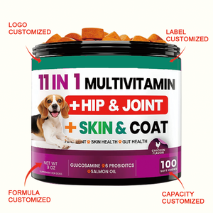 Compléments alimentaires pour chiens OEM 15-en-1, glucosamine, chondroïtine, soutien des articulations, immunité, digestion, santé cardiaque, comprimés à mâcher - Product Image 2