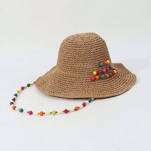 Sombrero de Pescador Plegable para Mujer, Estilo 2025, con Ala Ancha, de Paja de Papel Colorida y Cuentas - Product Image 6