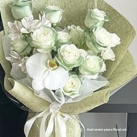 Papier crépon texturé froissé à motif pierre, style professionnel, pour emballage de bouquets de fleurs fraîches