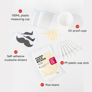 Sample Support Nose Hair Removal Wax Kit 50g Hypoallergenic Hard Wax Beans for Men Women with <b>Plastic</b> Sticks Paper Cups - Product Image 3